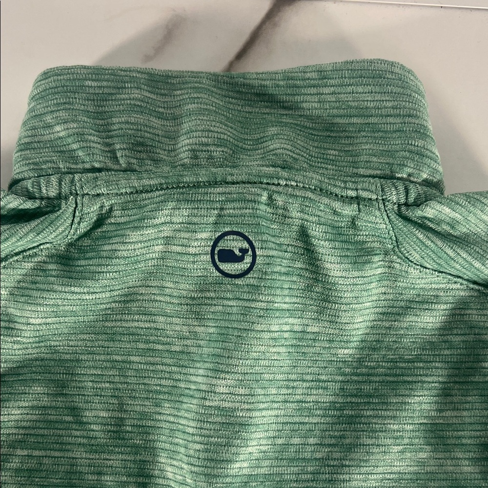 Vineyard Vines Teal Striped Quarter-Zip - Picture 5 of 6